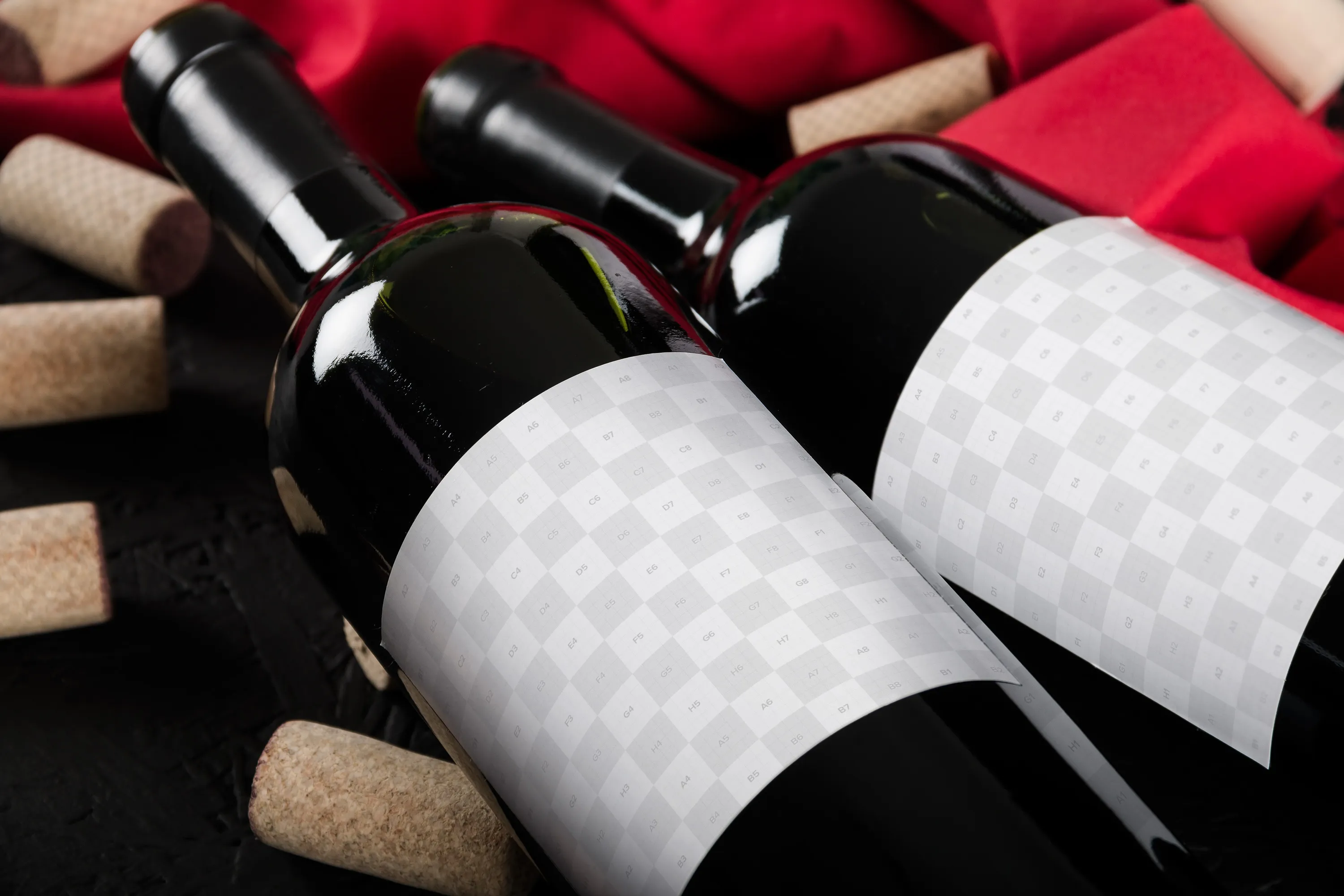 葡萄酒瓶外观标签设计样机01 Wine Bottle Mockup 01插图(2)