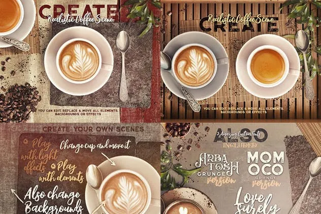 咖啡场景设计模板合集 Coffee Scene Creator插图(1)