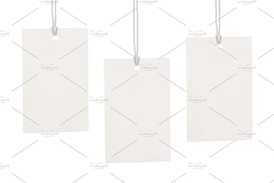 服装吊牌标签样机 Clothes label tag blank white mockup插图(1)