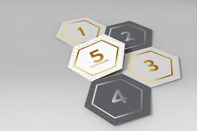 六角形折叠式小册子样机 Hexagon Fold Out Style Brochure插图(4)