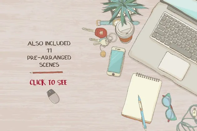 手绘插画风格场景设计素材包 Illustrated Scene Creator插图(8)