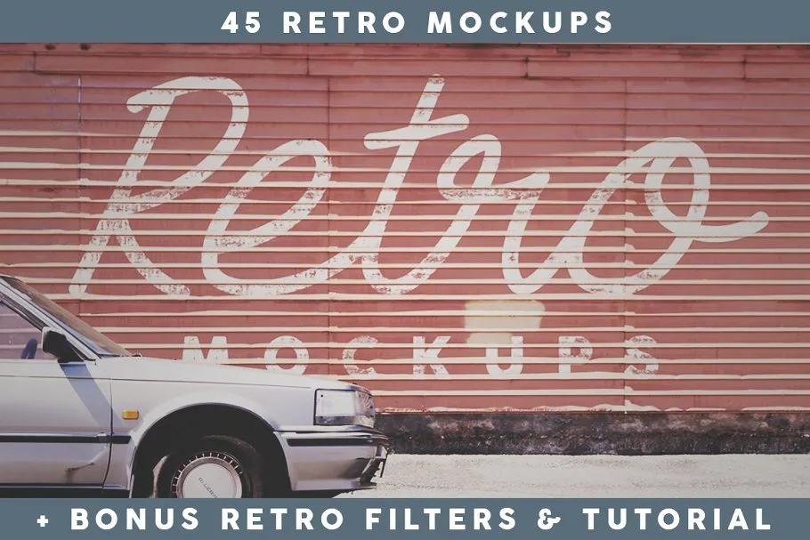 45款新西兰取景复古Logo&字体样机模板 45 Retro Mockups (+BONUS)插图