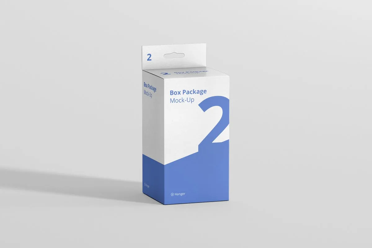 矩形挂耳纸盒包装盒样机 Package Box Mockup#8211; Rectangle with Hanger