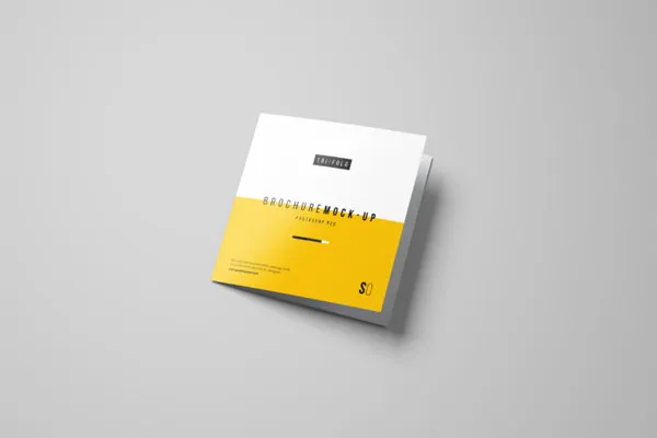 方形三折页企业品牌介绍手册样机