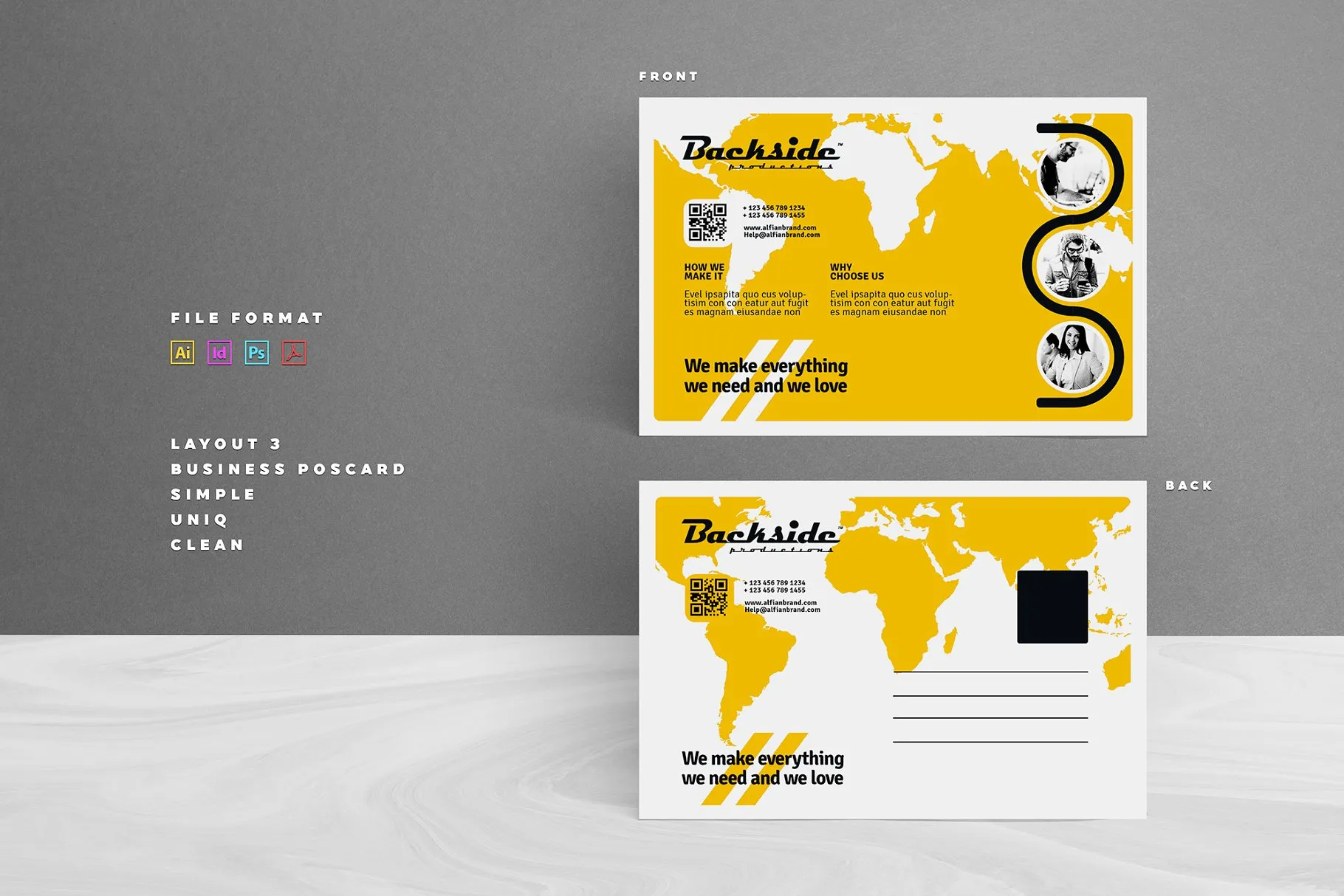 优质黄色色调明信片贺卡模板 Postcard插图(3)