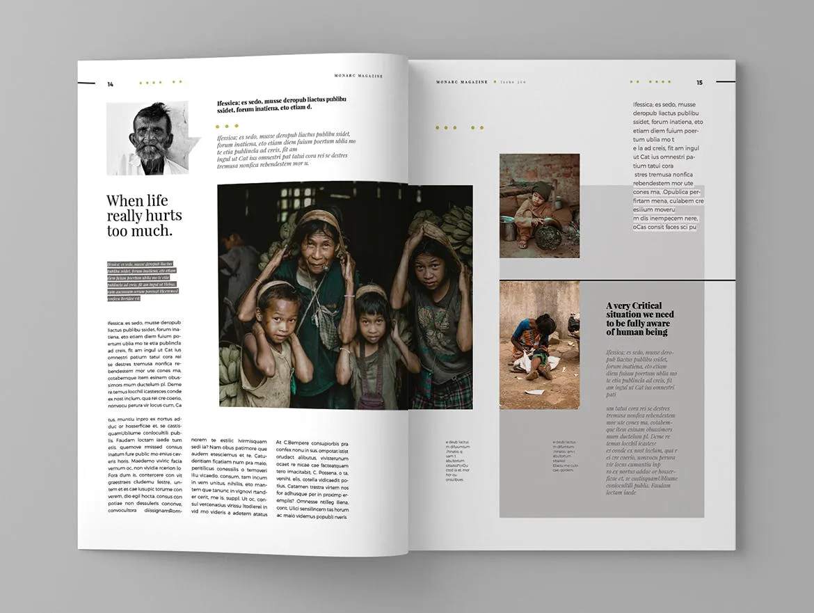 时尚企业素材库精选杂志排版设计模板 Monarc – Magazine Template插图(8)