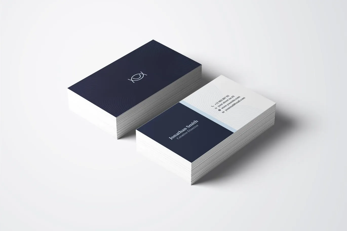 对称式设计企业横版素材库精选名片模板v53 Business Card Template.v53插图(1)