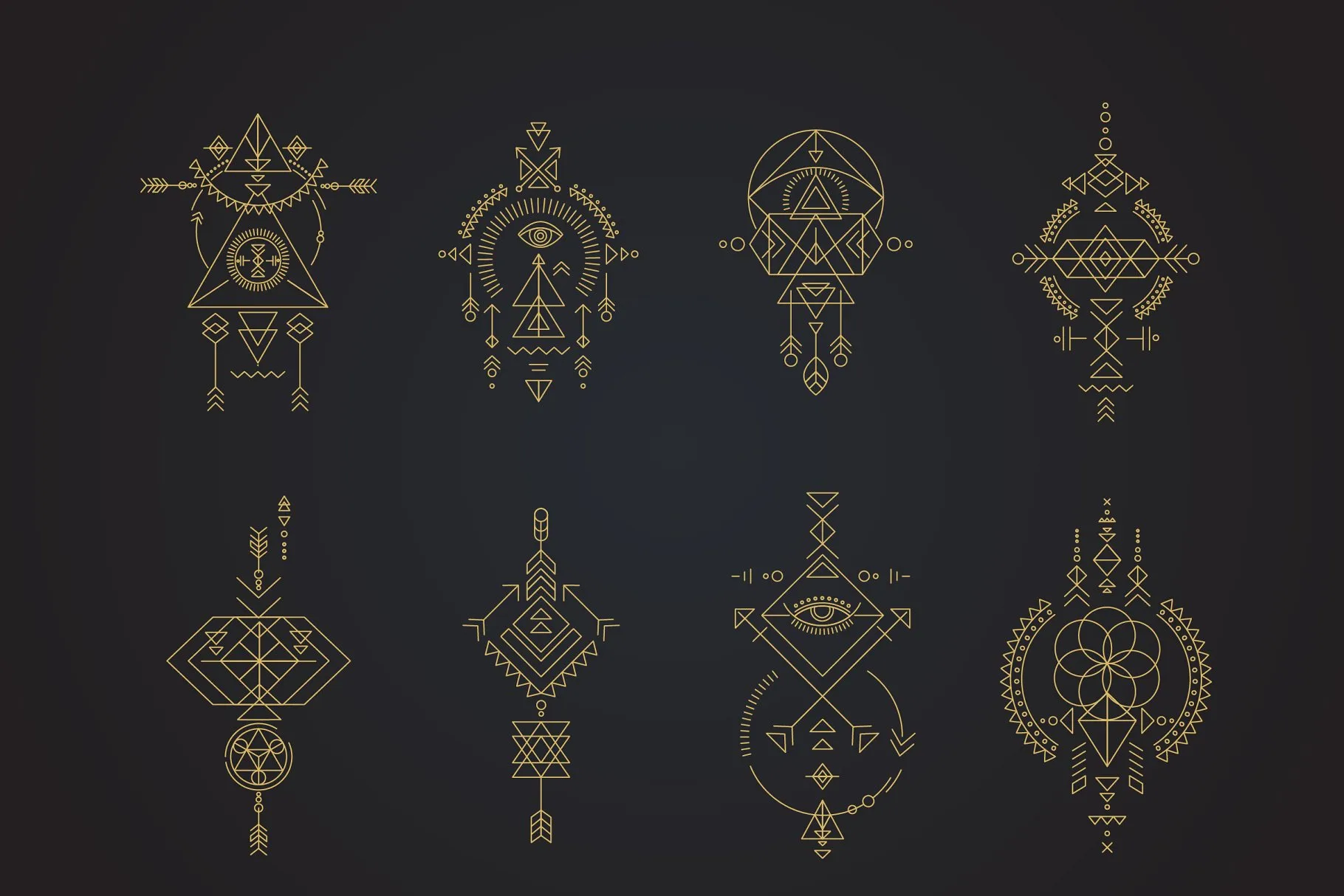 神圣几何图形设计素材集[Logo模板/图案/图标] Esoteric Sacred Geometry Huge Bundle插图(5)