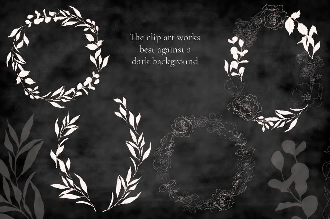 腮红色水彩手绘叶子图案剪贴画PNG素材 Blush Foliage Clip Art Bundle插图(2)