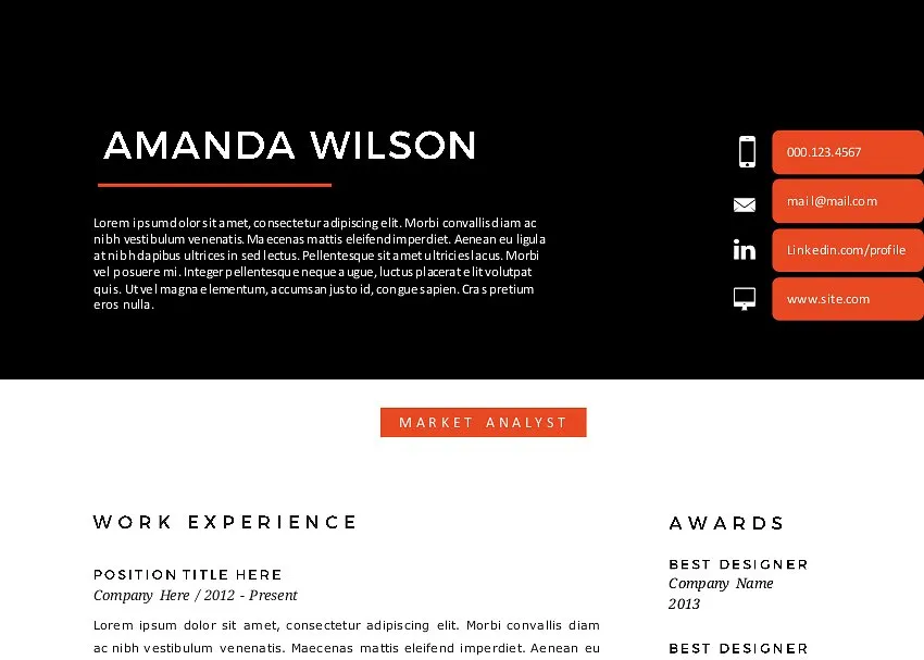 二合一经典排版简历模板 Elegant 2 in 1 Word resume template插图(3)