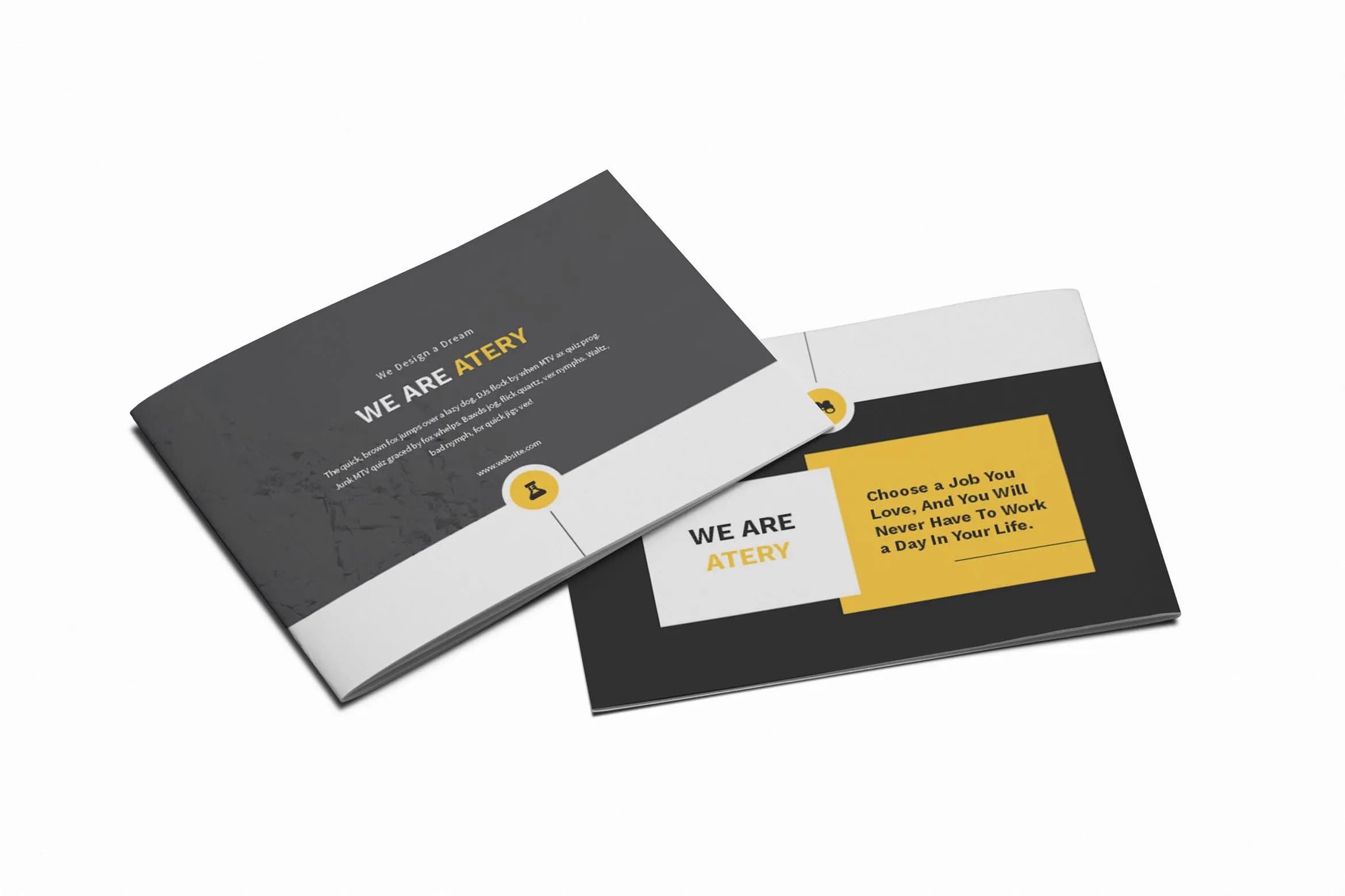 顶尖人才A5横版个人简历画册设计模板 Atery Resume CV A5 Brochure Template