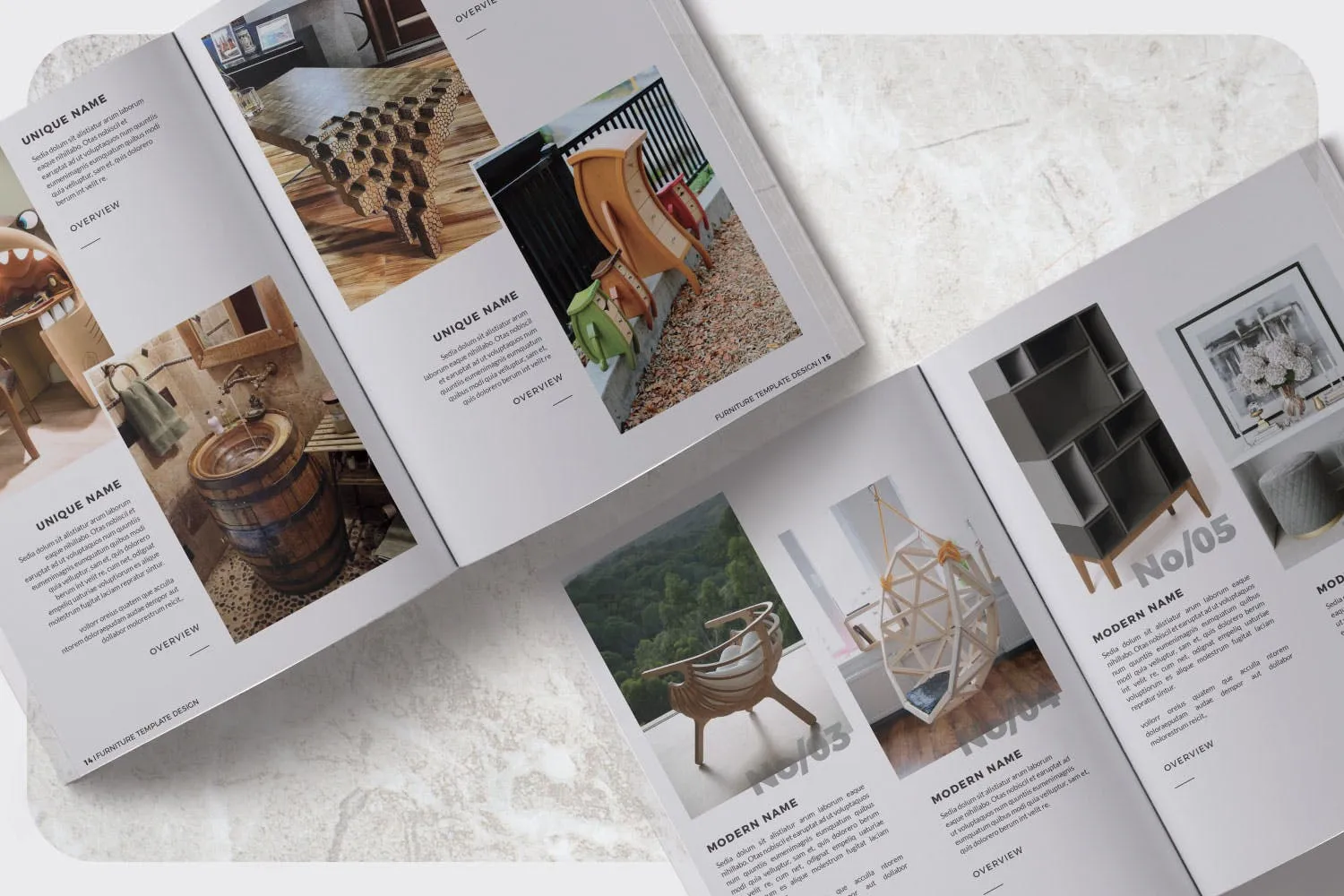 现代家具品牌产品画册Lookbook排版设计模板 Furniture Collection Lookbook插图(7)