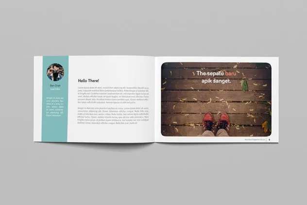 横向规格时尚摄影杂志画册设计 Rounded Landscape Magazine插图(2)