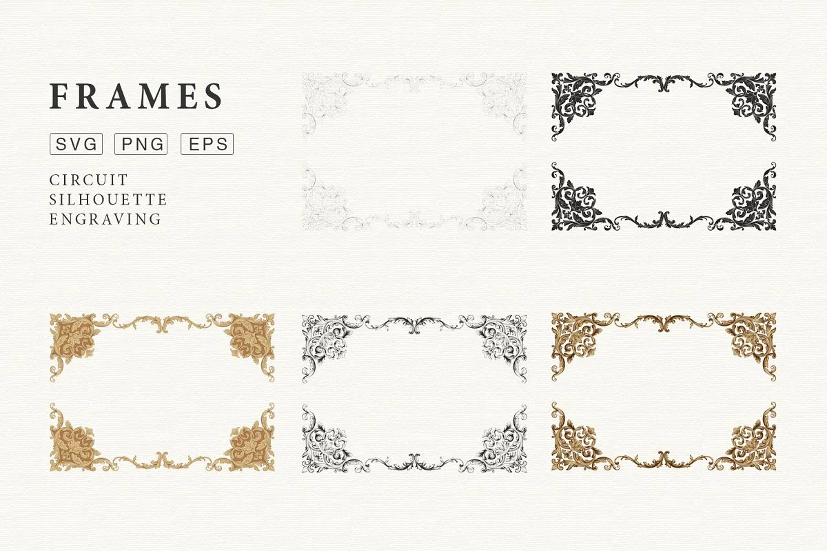 华丽复古风格页面装饰插画套装插图(2)