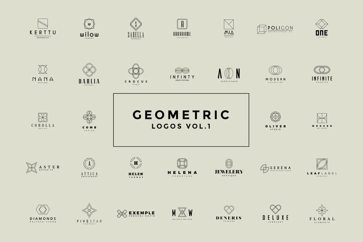 50个几何图形Logo设计模板V1 50 Geometric Logos Vol.1