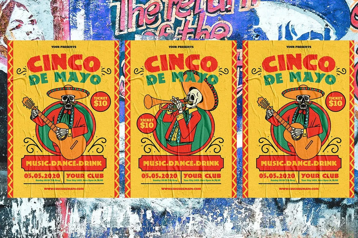 墨西哥五月五日文化节活动海报传单设计模板 Cinco De Mayo Celebration插图(3)