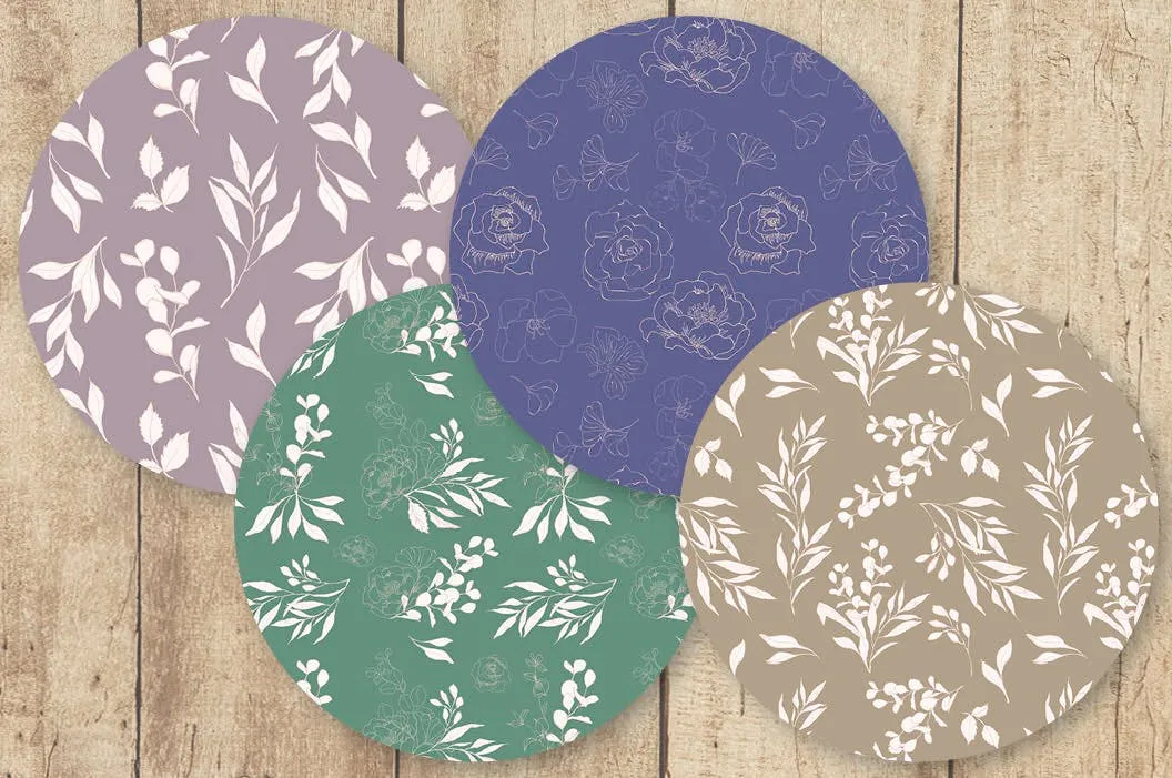 腮红色水彩手绘叶子图案剪贴画PNG素材 Blush Foliage Clip Art Bundle插图(6)