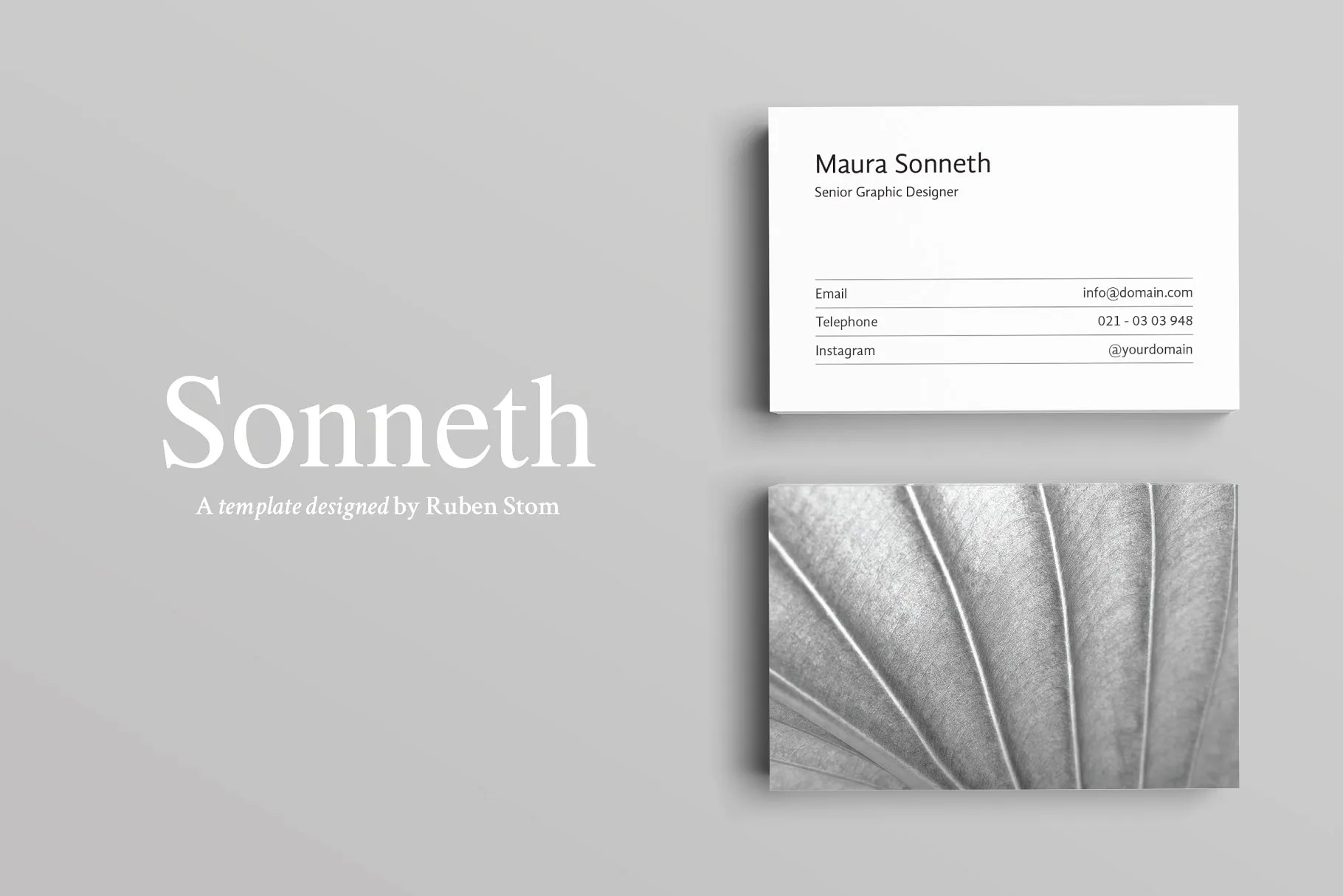 极简主义设计风格企业名片设计模板 Sonneth Business Card Template插图