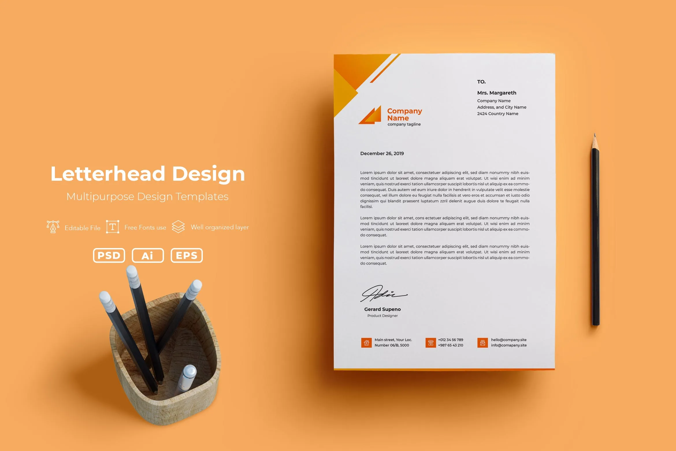 极简主义风格标准企业信纸模板v07 ADL Letterhead Templates.v07