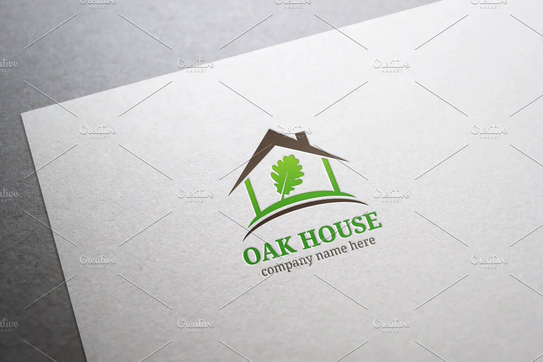 房子装修主题Logo模板 Oak House Logo插图(2)