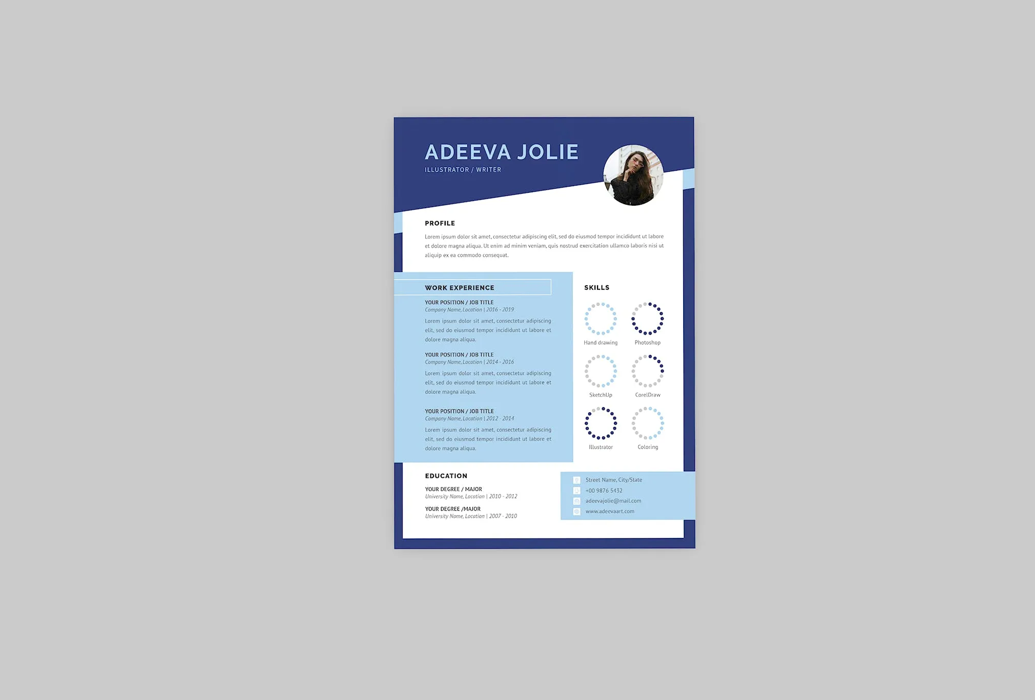 作家/编辑职位应聘简历模板 Writer Resume Designer插图(2)