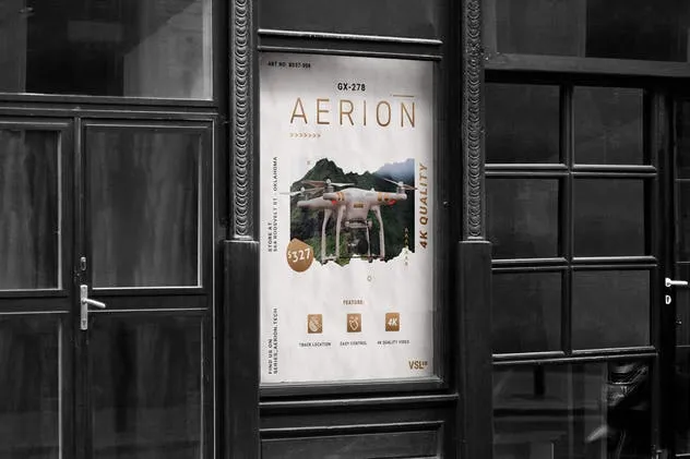 无人机高科技电子产品促销海报设计模板 Drone Poster插图(3)