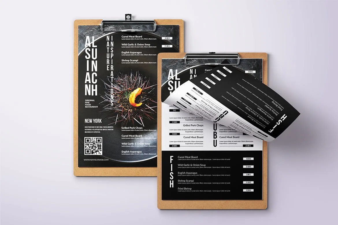 亚洲美食餐馆菜单设计模板合集 Asian Cuisine Elegant Food Menu Bundle插图(11)