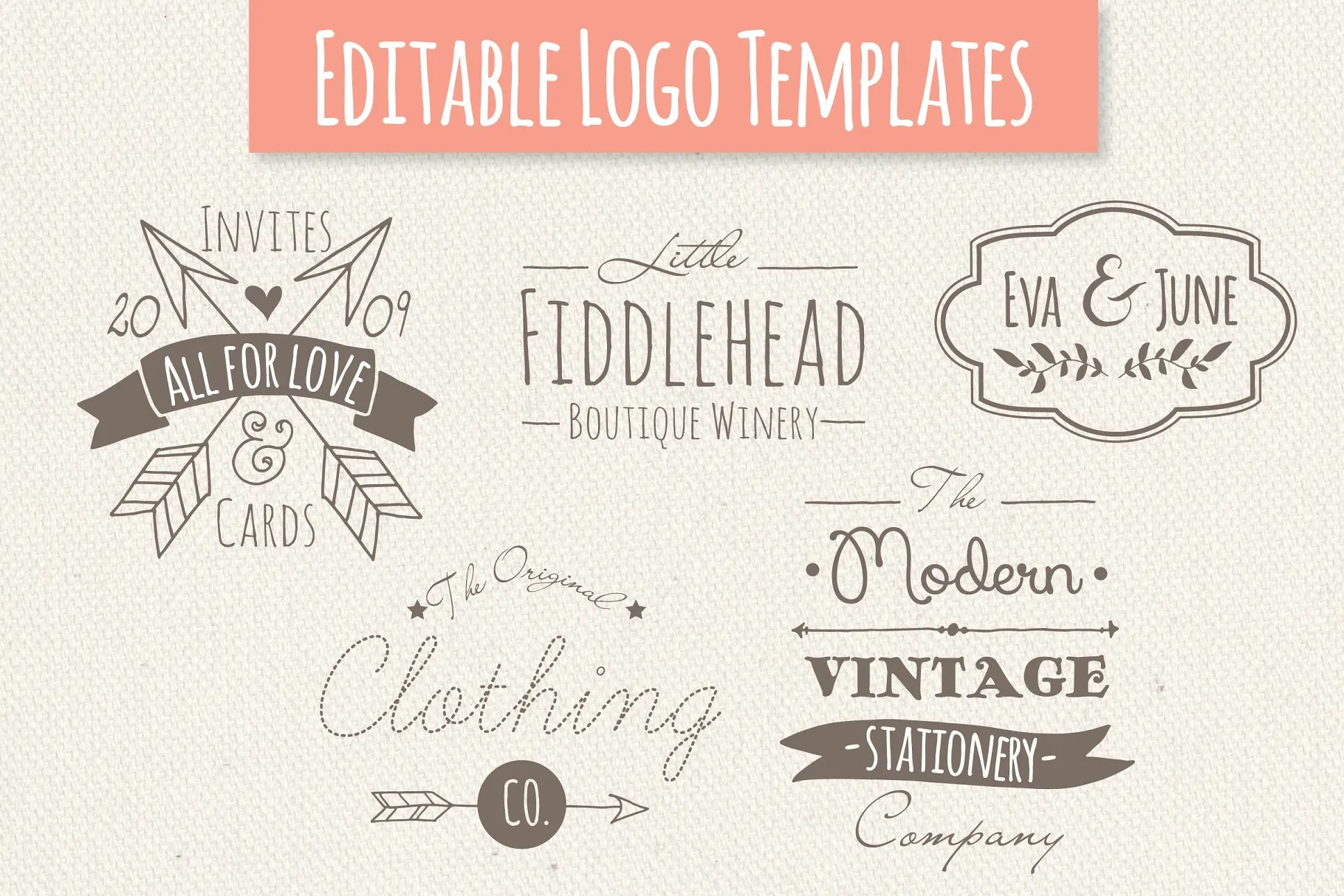 奇思妙想Logo模板合集 Whimsical Logo Templates#8211; Set 4