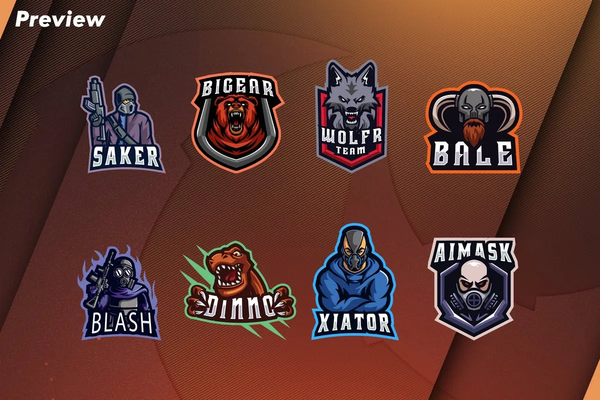 电子竞技俱乐部队徽Logo设计素材库精选模板合集 E Sports Logo Bundle插图(5)