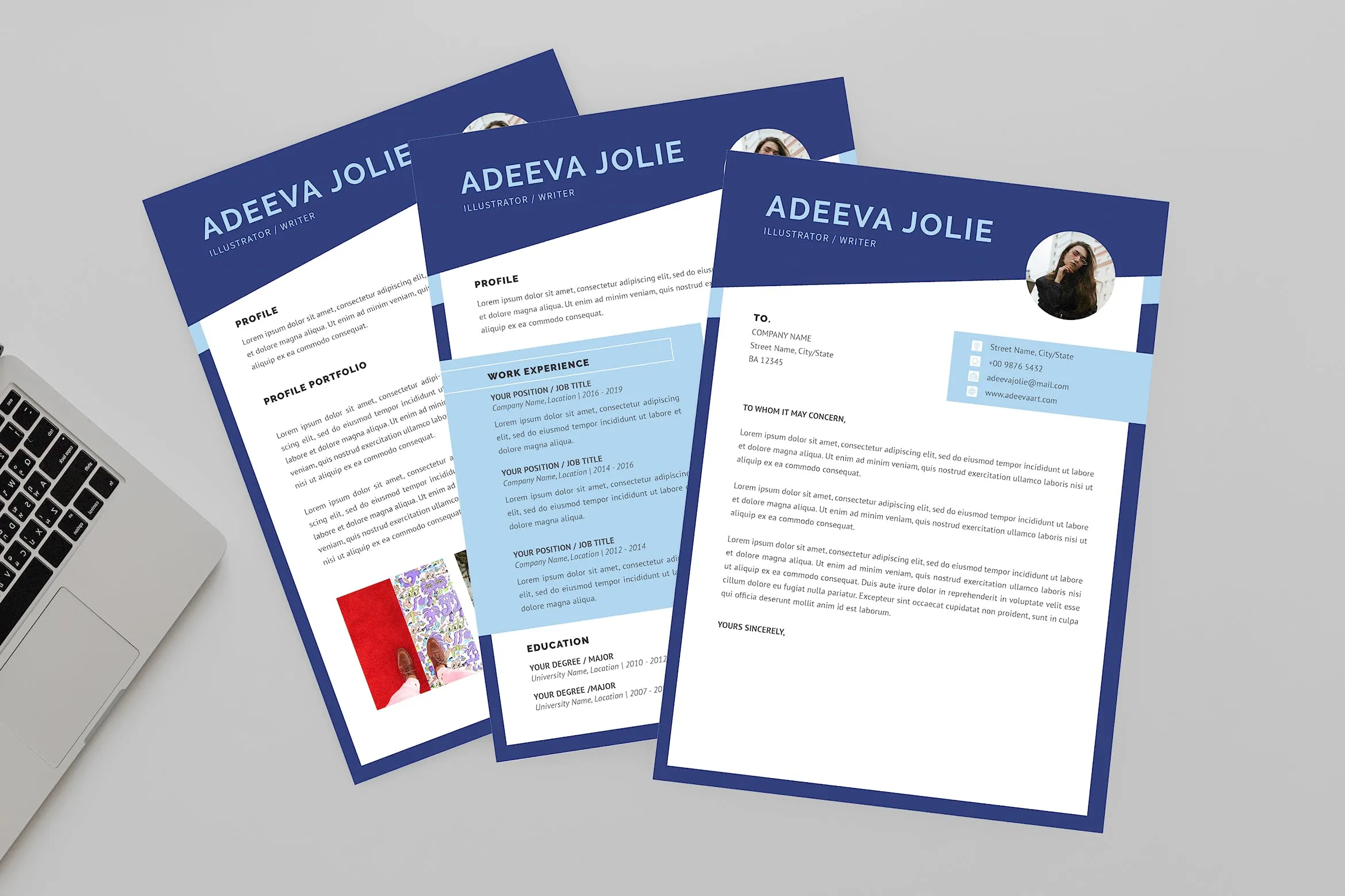 作家/编辑职位应聘简历模板 Writer Resume Designer插图