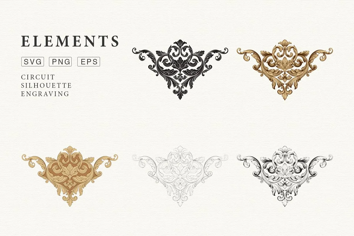 华丽复古风格页面装饰插画套装插图(5)