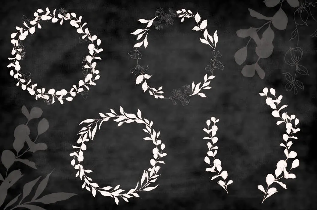 腮红色水彩手绘叶子图案剪贴画PNG素材 Blush Foliage Clip Art Bundle插图(3)