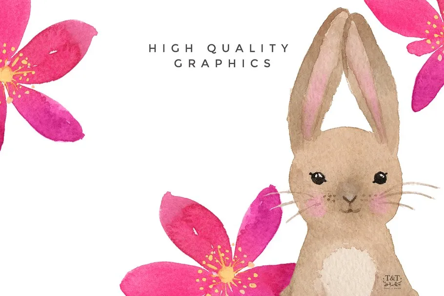 春天的大自然水彩剪贴画合集 Clipart Set – Spring Meadow插图(5)