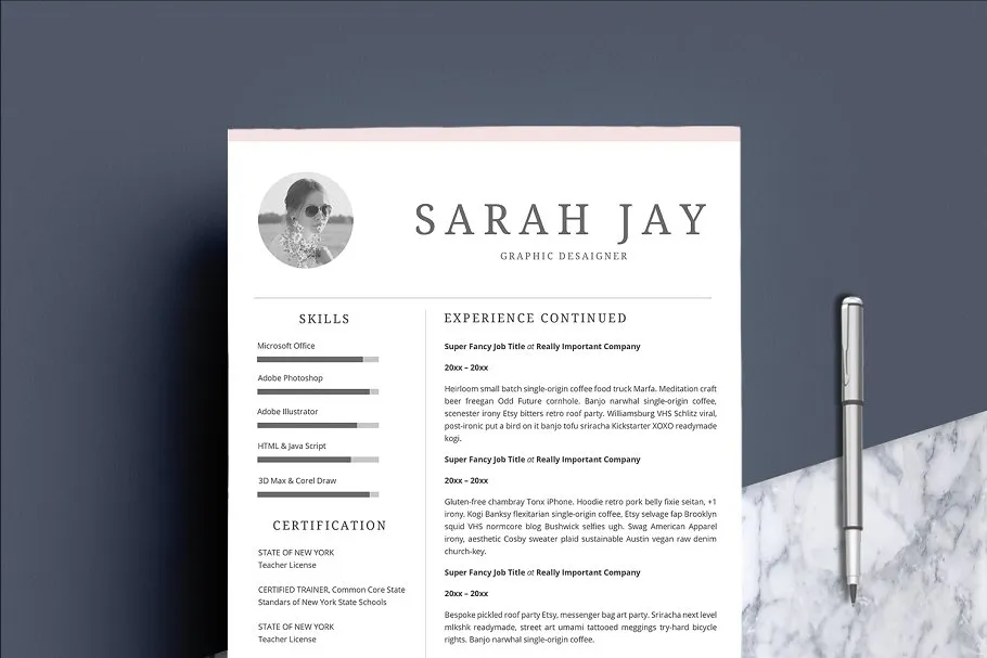 现代简约实用简历模板 Resume Template 4 pages | Clean插图(2)