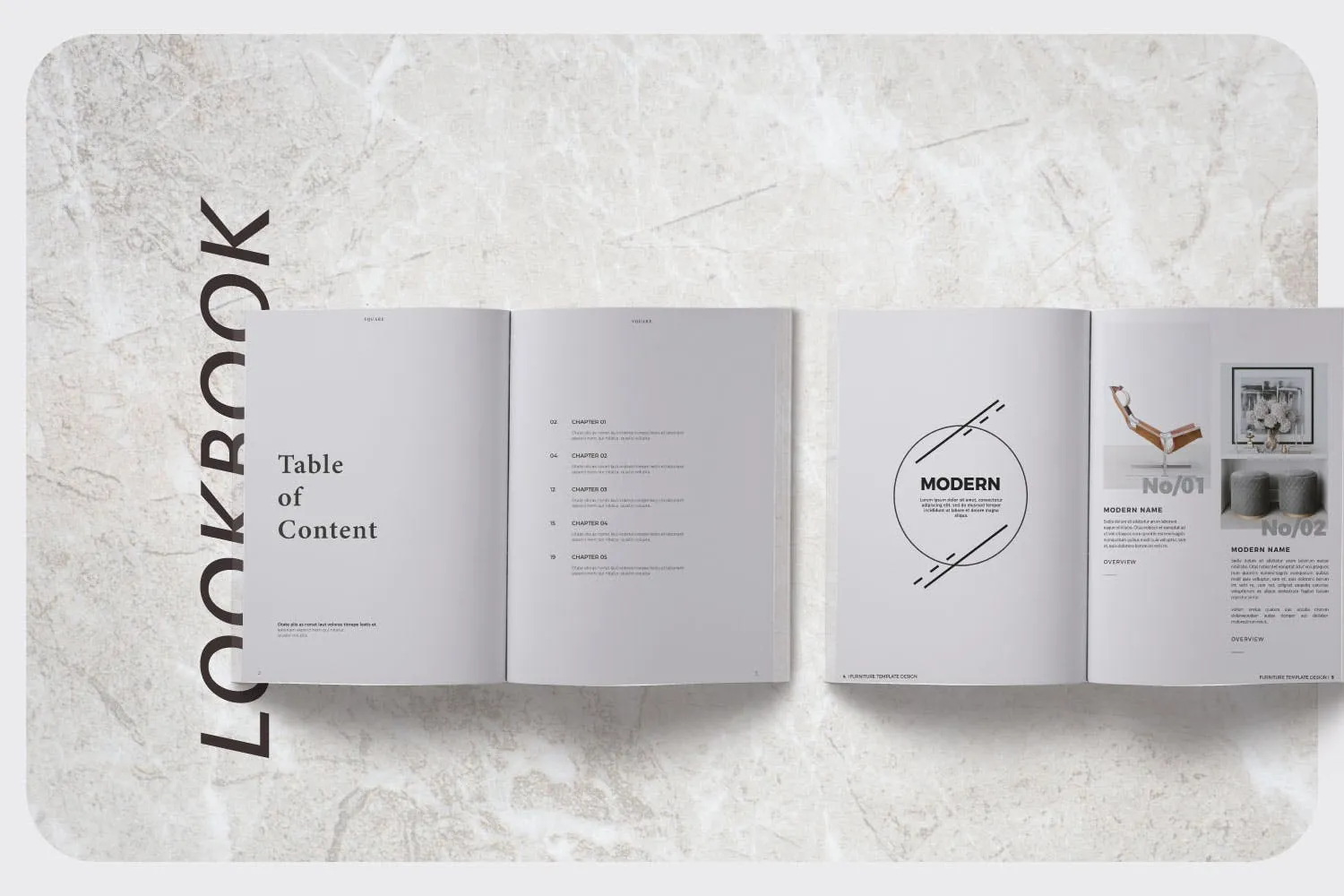 现代家具品牌产品画册Lookbook排版设计模板 Furniture Collection Lookbook插图(1)