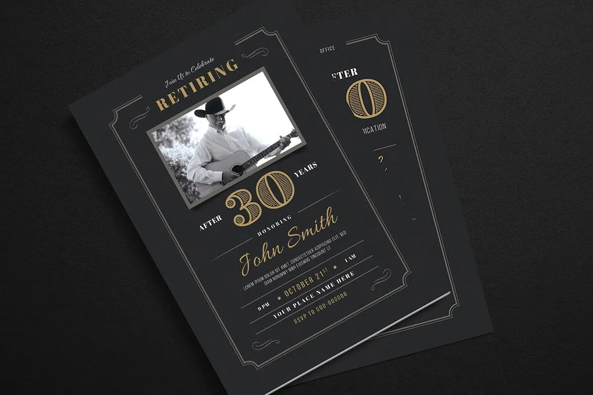员工退休欢送会邀请函设计模板 Retirement Invitation插图(4)