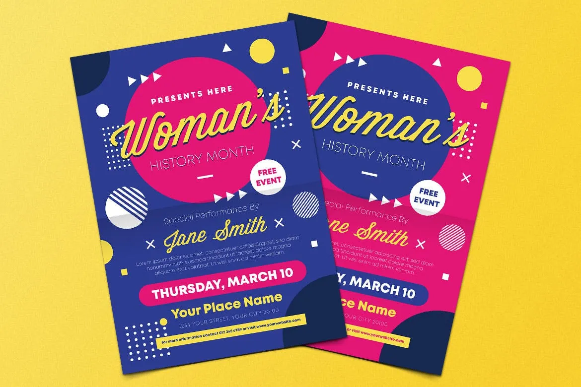 妇女节女性主题活动海报传单设计模板 Women’s History Month插图(2)