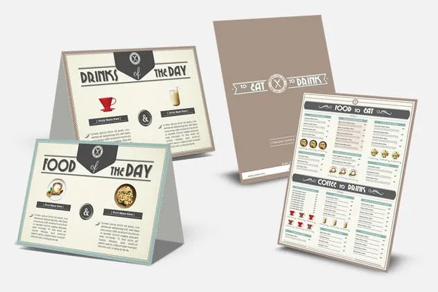 简约排版咖啡厅菜单设计模板 Coffee Shop Menu插图(1)