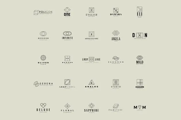 50个几何图形Logo设计模板V1 50 Geometric Logos Vol.1插图(2)