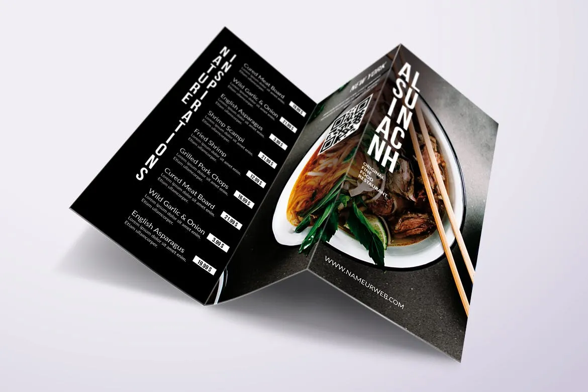 亚洲美食餐馆菜单设计模板合集 Asian Cuisine Elegant Food Menu Bundle插图(7)