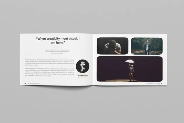 横向规格时尚摄影杂志画册设计 Rounded Landscape Magazine插图(12)