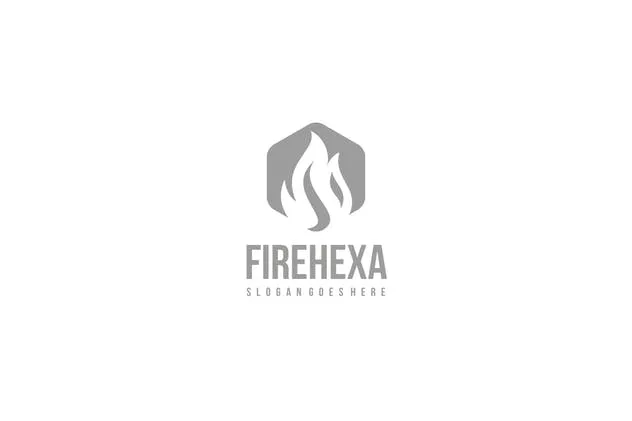 六边形火焰企业创意Logo设计模板 Fire Hexagon Logo插图(2)