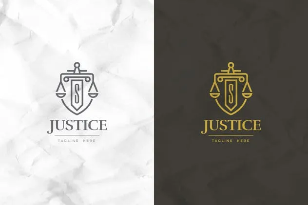 天平秤图形法律法务业务Logo设计模板 Justice Logo Template插图(2)