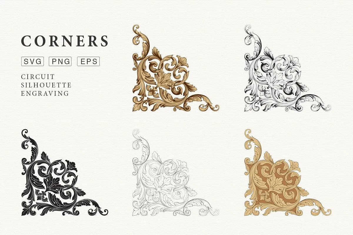 华丽复古风格页面装饰插画套装插图(6)