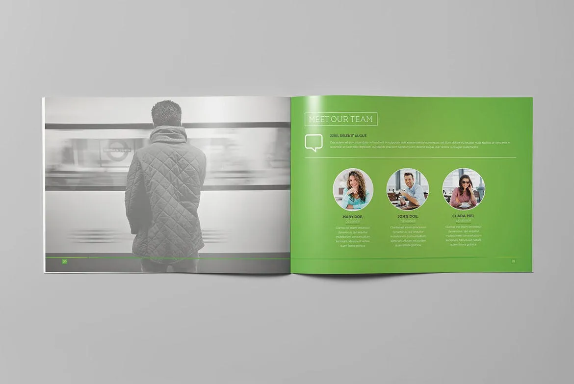 横版公司/企业画册设计设计模板 LIght Business Landscape Brochure插图(11)