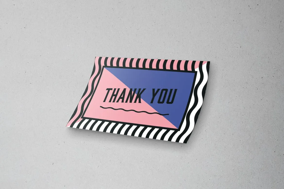 孟菲斯设计风格婚礼邀请函设计套装 Memphis Wedding Invitation Set插图(3)