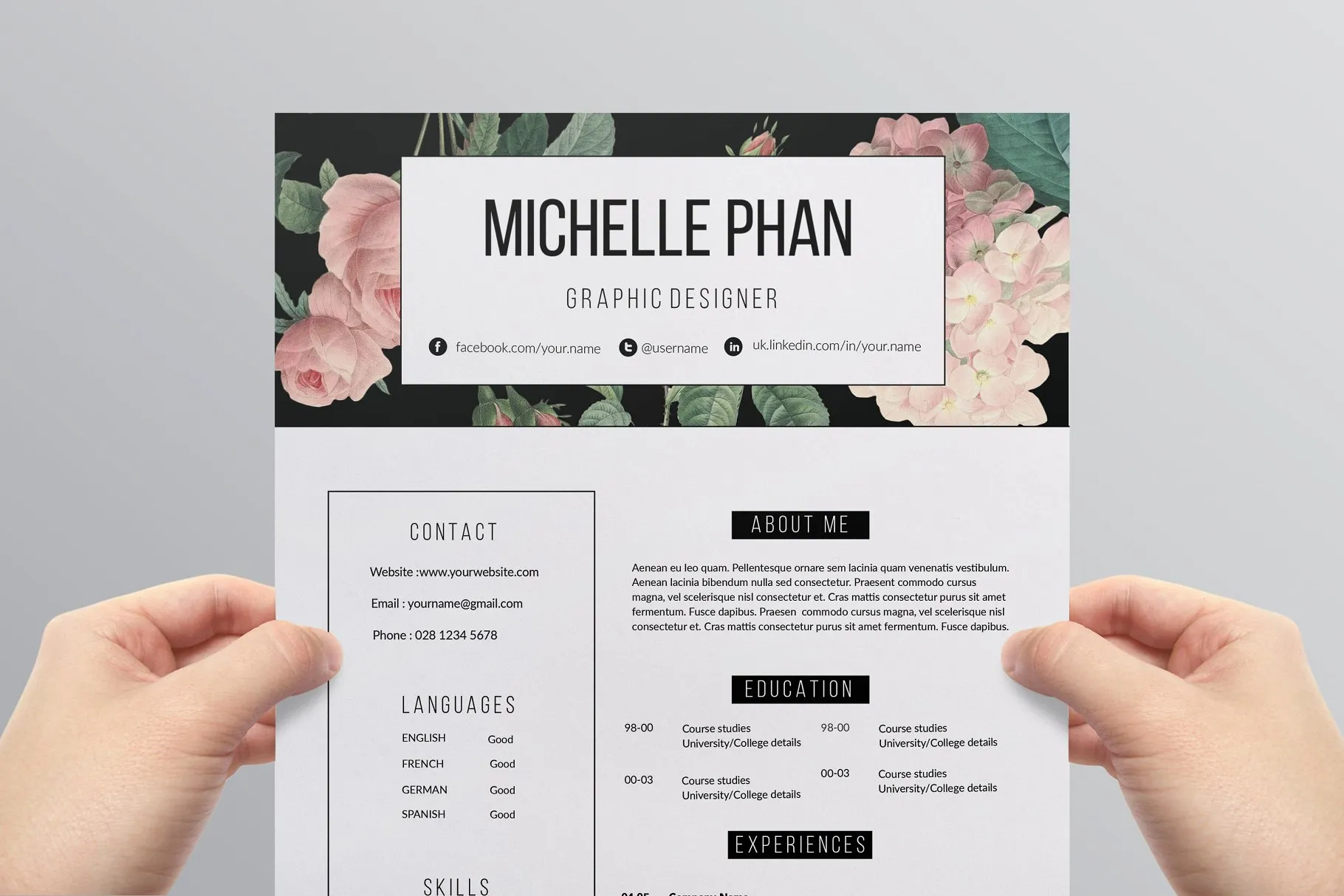 现代简洁职场个人简历模板 2 page resume template插图(3)
