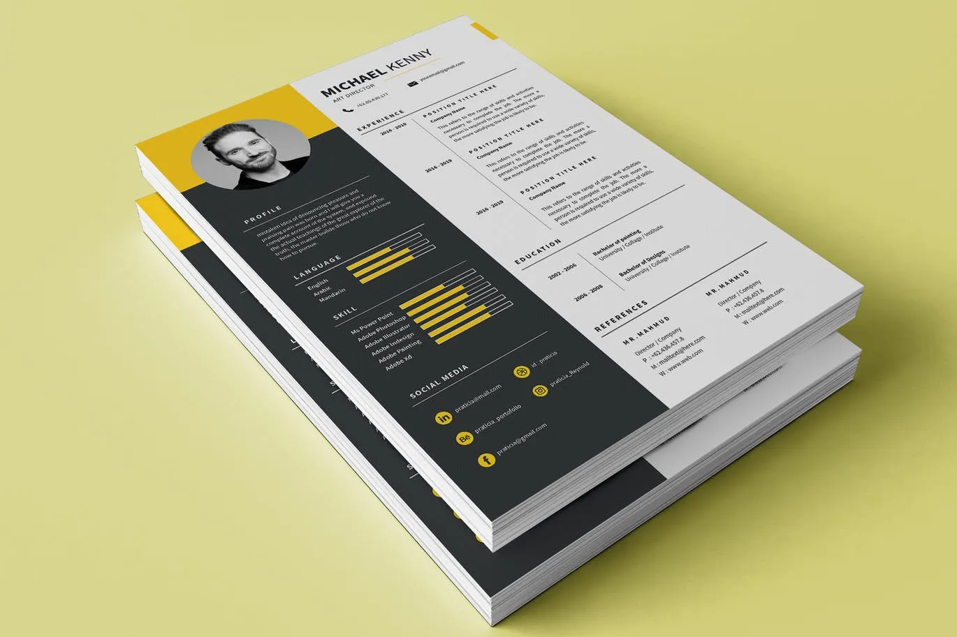 两列式排版风格个人简历表设计模板 Clean Resume插图