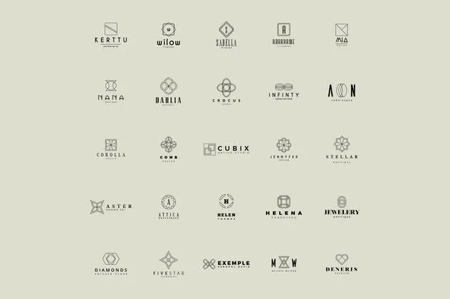 50个几何图形Logo设计模板V1 50 Geometric Logos Vol.1插图(1)