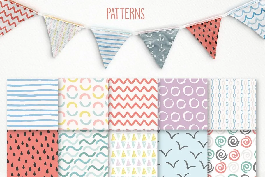 可爱海洋生物手绘插画剪贴画 Cute Sea Collection Pro插图(2)